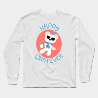 Happy Whatever Polar Bear With Juice Box Long Sleeve T-Shirt